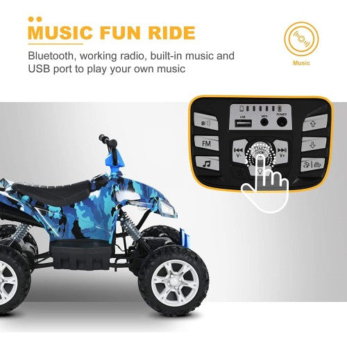 Uenjoy 24V Kids ATV 4 Wheeler, Ride On Car Toy ATV with LED Lights, 4-Wheel Suspension, 2 Speeds, Music, Radio, Bluetooth, USB Uenjoy 24V Kids ATV 4 Wheeler, Ride On Car Toy ATV with LED Lights, 4-Wheel Suspension, 2 Speeds, Music, Radio, Bluetooth, USB